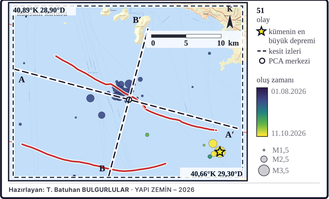 Şekil 2d. Depremlerin oluş zamanına göre haritası
