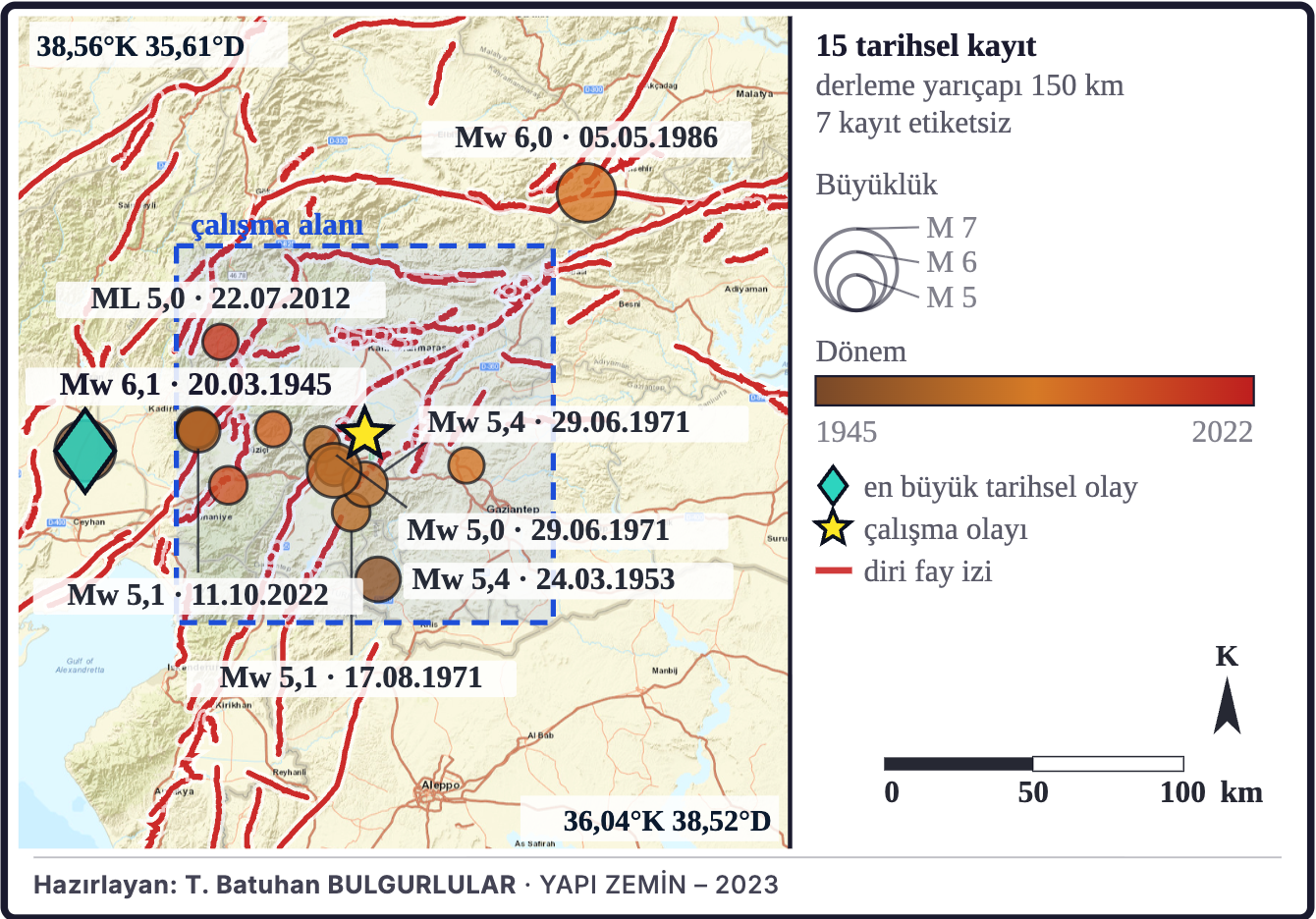 Şekil 11a. Bölgenin tarihsel depremleri