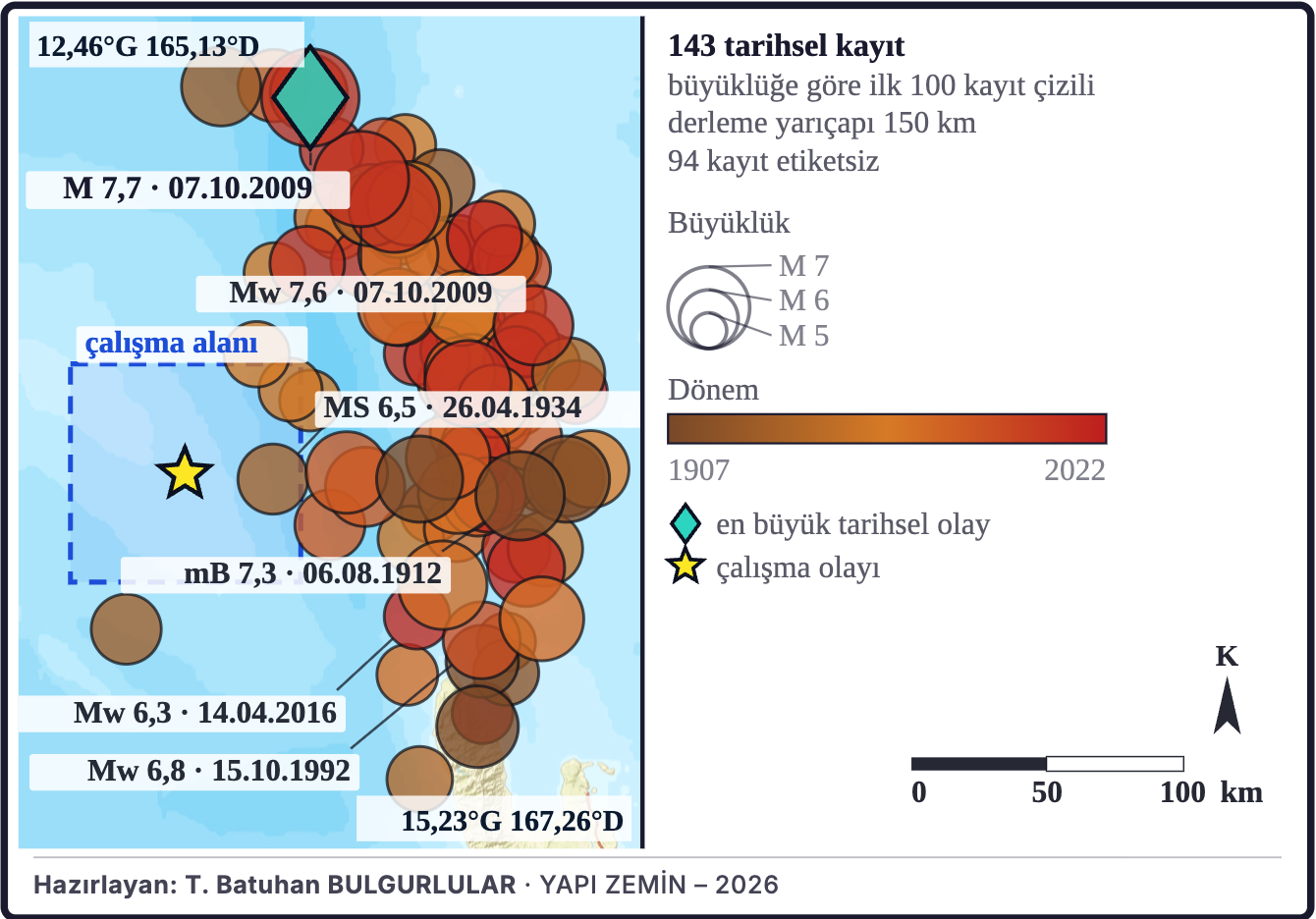 Şekil 8a. Bölgenin tarihsel depremleri