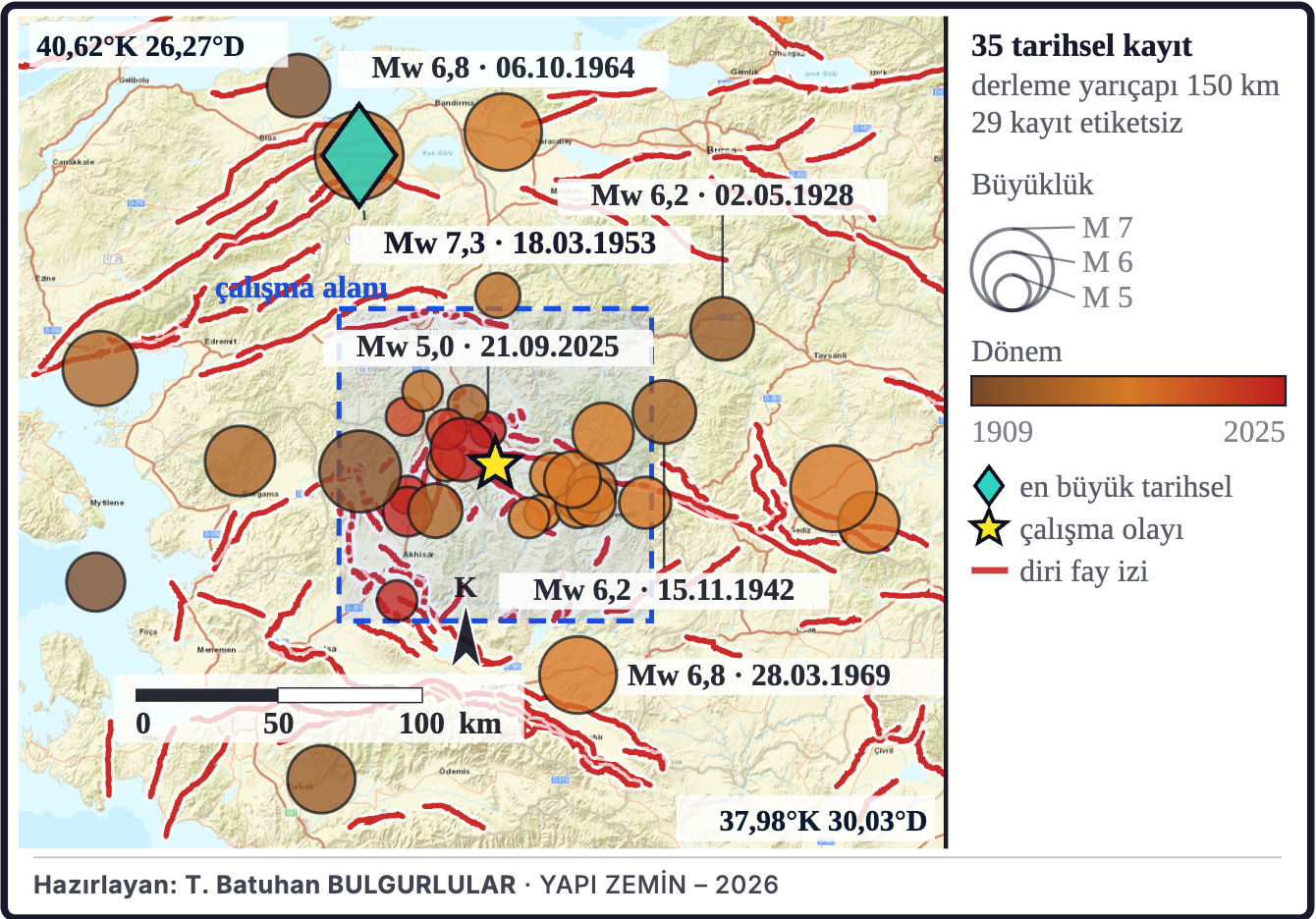 Şekil 12a. Bölgenin tarihsel depremleri