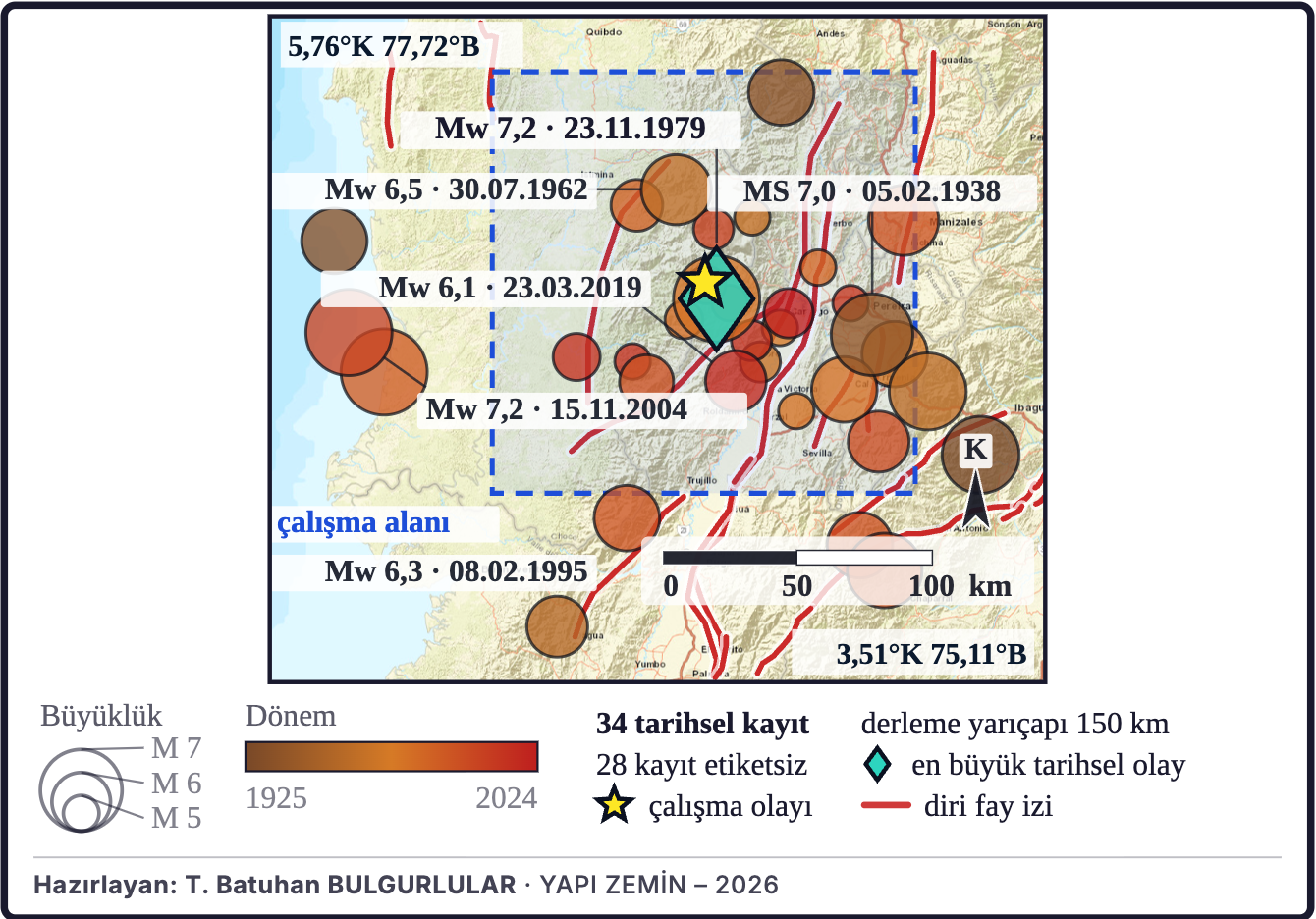 Şekil 18a. Bölgenin tarihsel depremleri