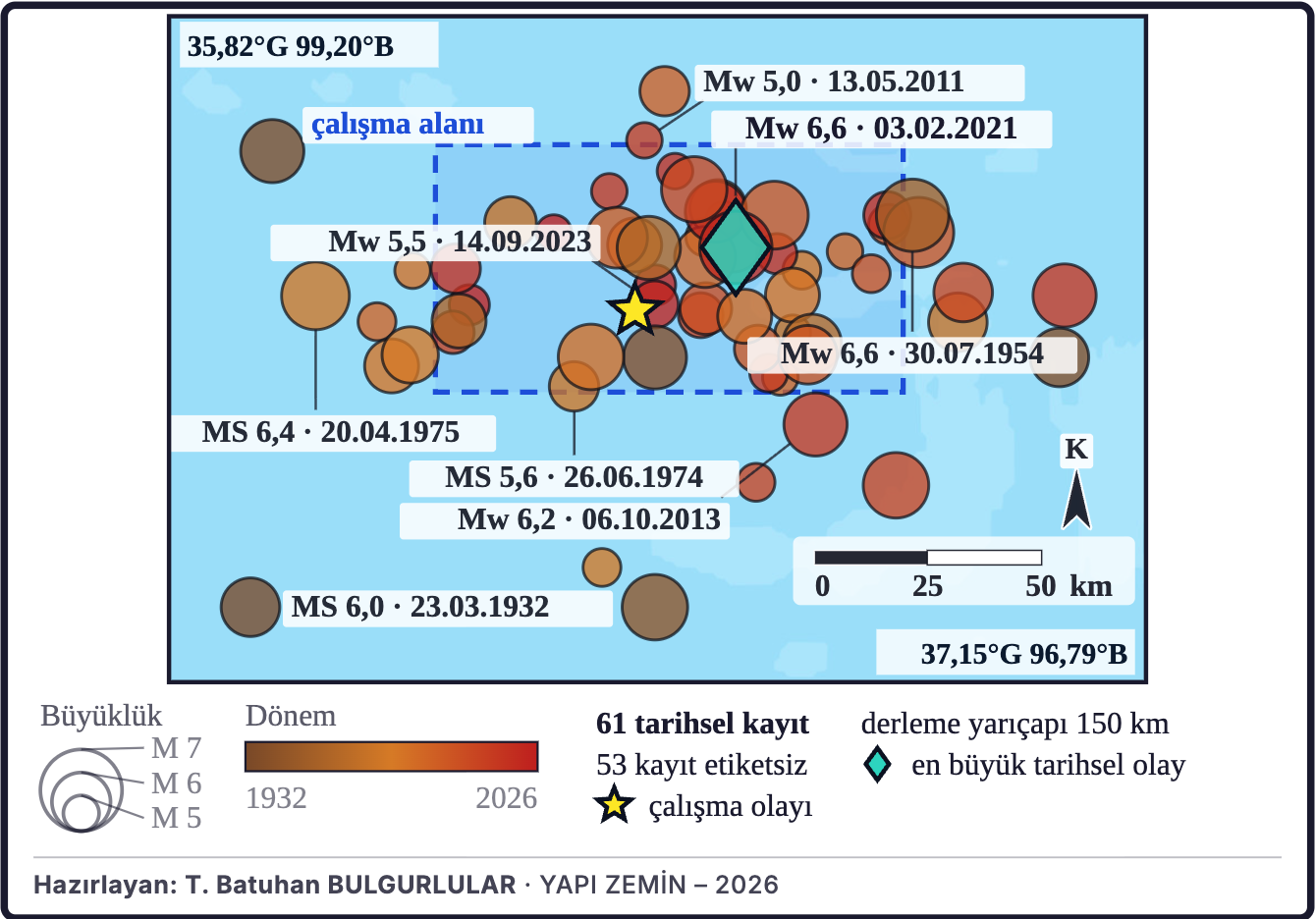 Şekil 8a. Bölgenin tarihsel depremleri