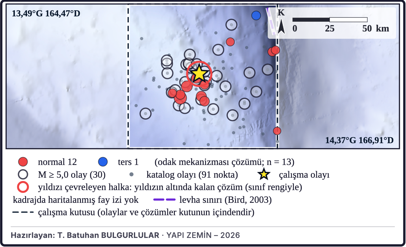 Şekil 5d. Tektonik çerçeve: çevredeki odak mekanizmaları
