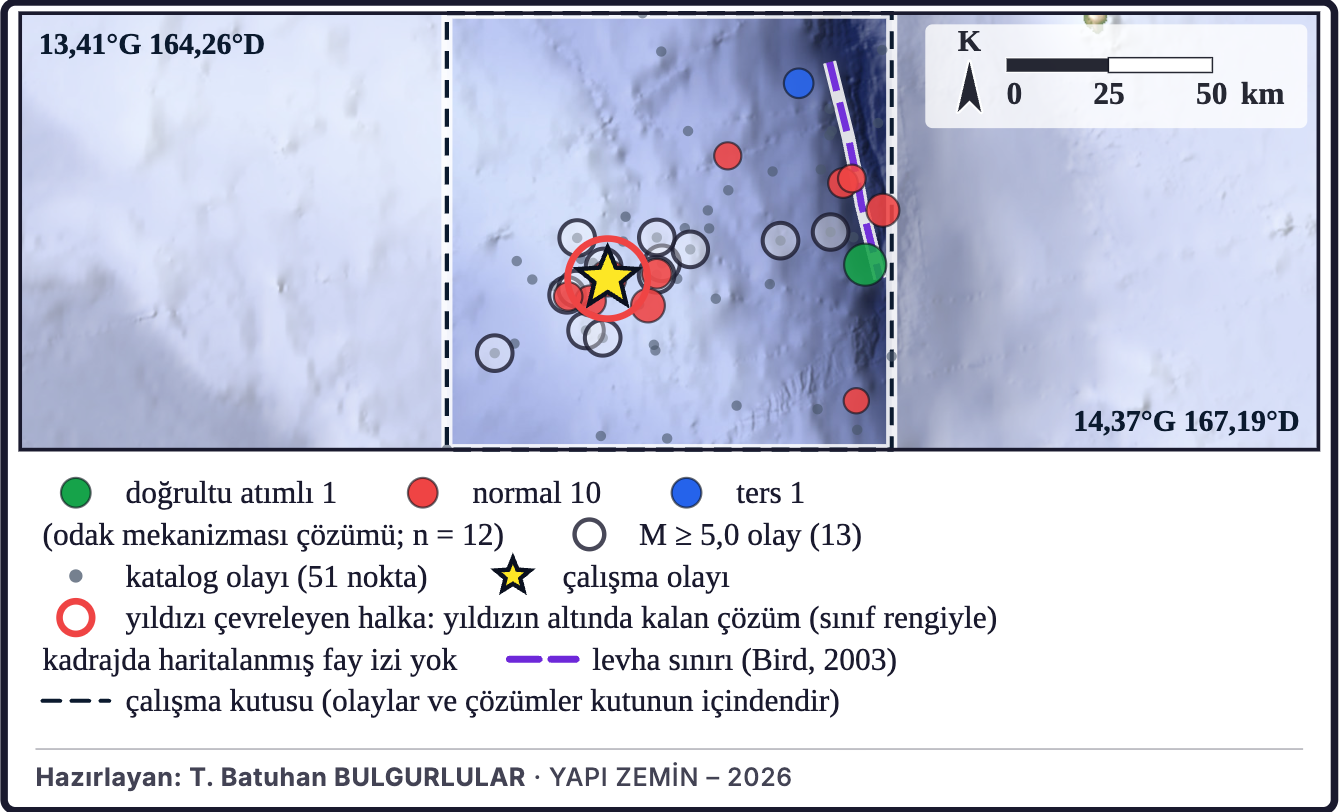 Şekil 6d. Tektonik çerçeve: çevredeki odak mekanizmaları ve levha sınırları