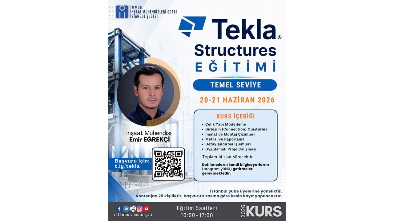 TEKLA STRUCTURES EĞİTİMİ BAŞLIYOR! 20-21 HAZİRAN 2026