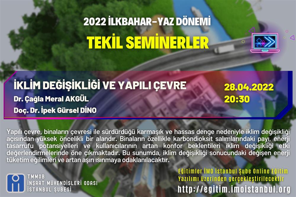 Tekil Seminerler- İklim Değişikliği ve Yapılı Çevre afişi