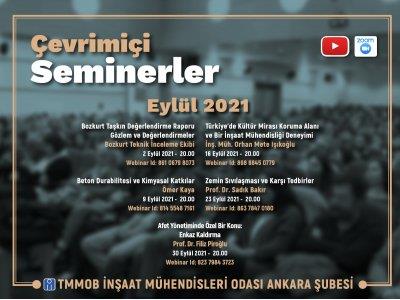 Eylül Ayı Çevrimiçi Perşembe Seminerleri afişi