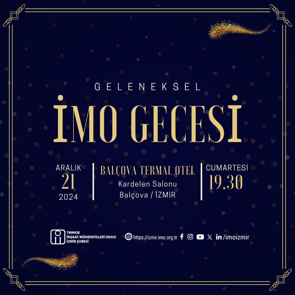 Geleneksel İMO Gecesi 21 Aralık'ta Gerçekleşecek afişi
