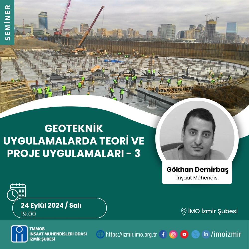 Seminer: Geoteknik Uygulamalarda Teori ve Proje Uygulamaları – 3 afişi