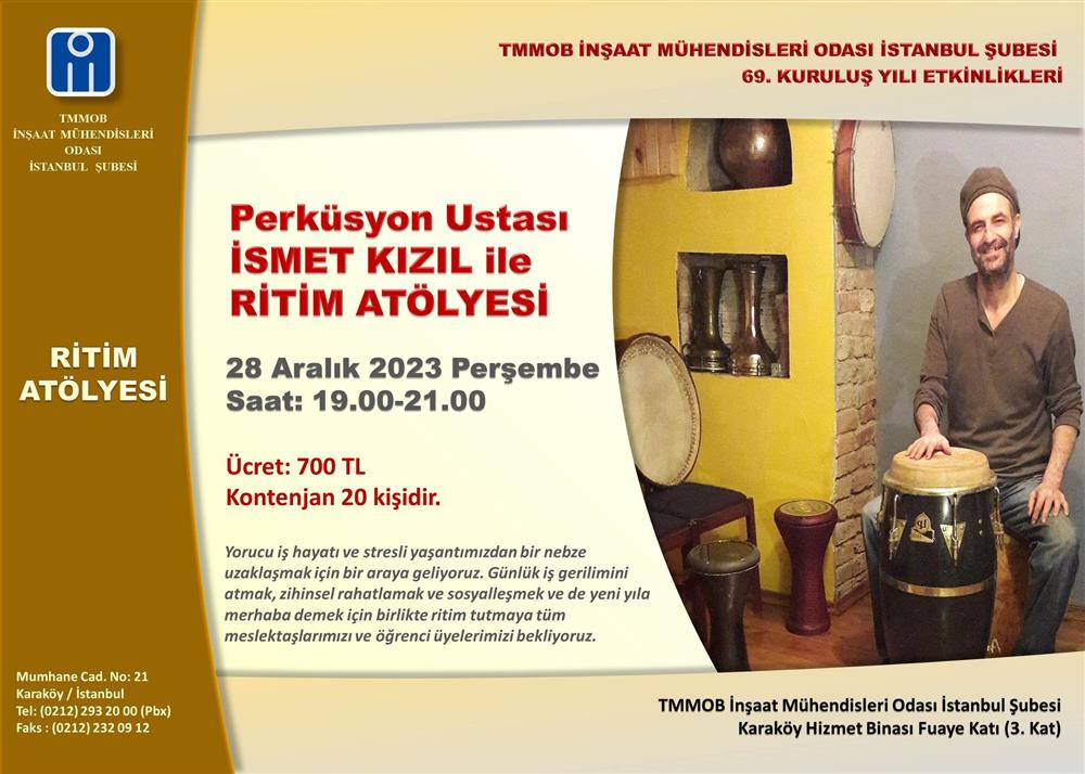 İSMET KIZIL İLE RİTİM ATÖLYESİ