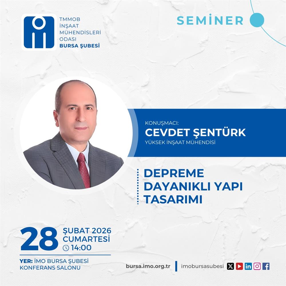 DEPREME DAYANIKLI YAPI TASARIMI SEMİNERİ