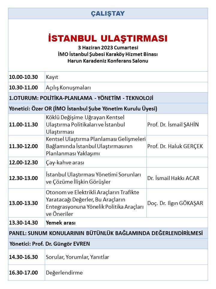 İSTANBUL ULAŞTIRMASI ÇALIŞTAYI