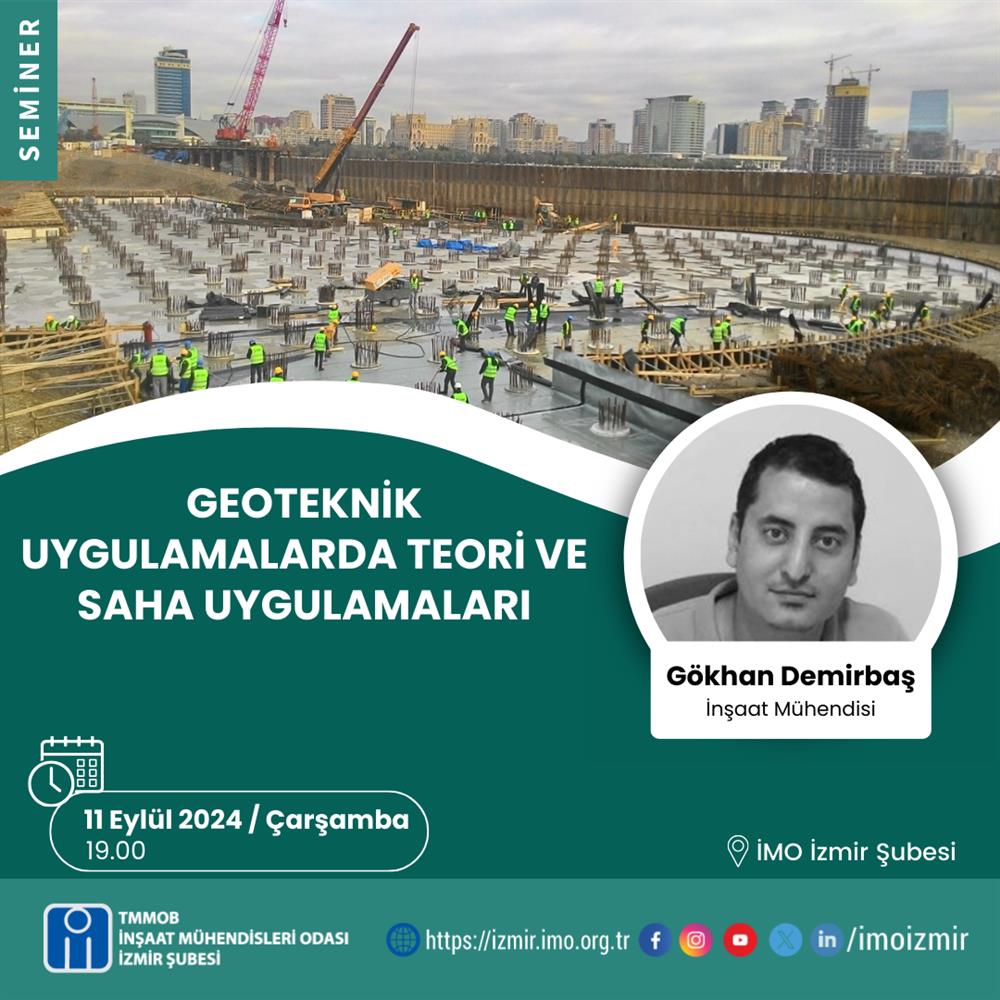 Seminer: Geoteknik Uygulamalarda Teori ve Saha Uygulamaları afişi