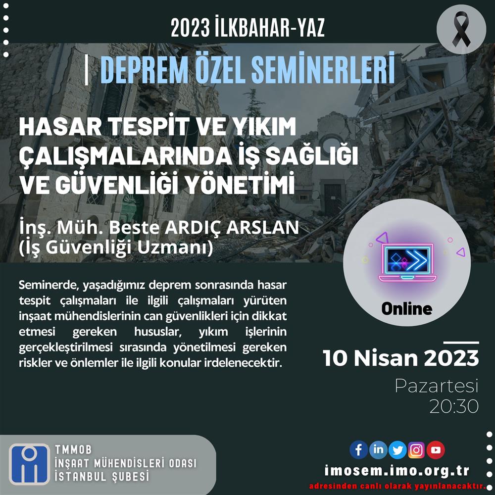 Deprem Özel Seminerleri Devam Ediyor! afişi