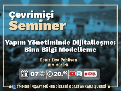 Çevrimiçi Seminer: Yapım Yönetiminde Dijitalleşme: Bina Bilgi Modelleme afişi