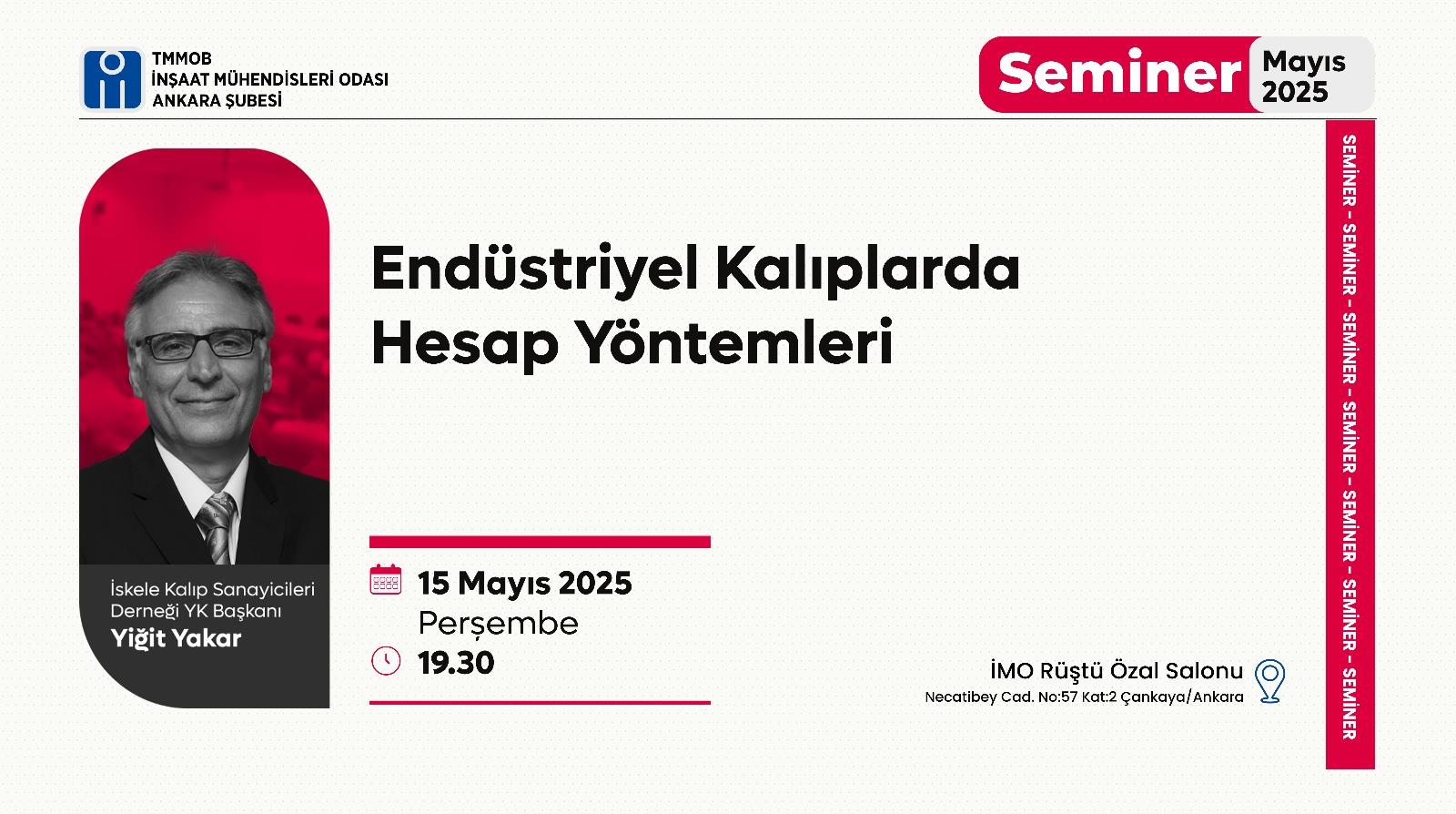 Seminer: Endüstriyel Kalıplarda Hesap Yöntemleri afişi