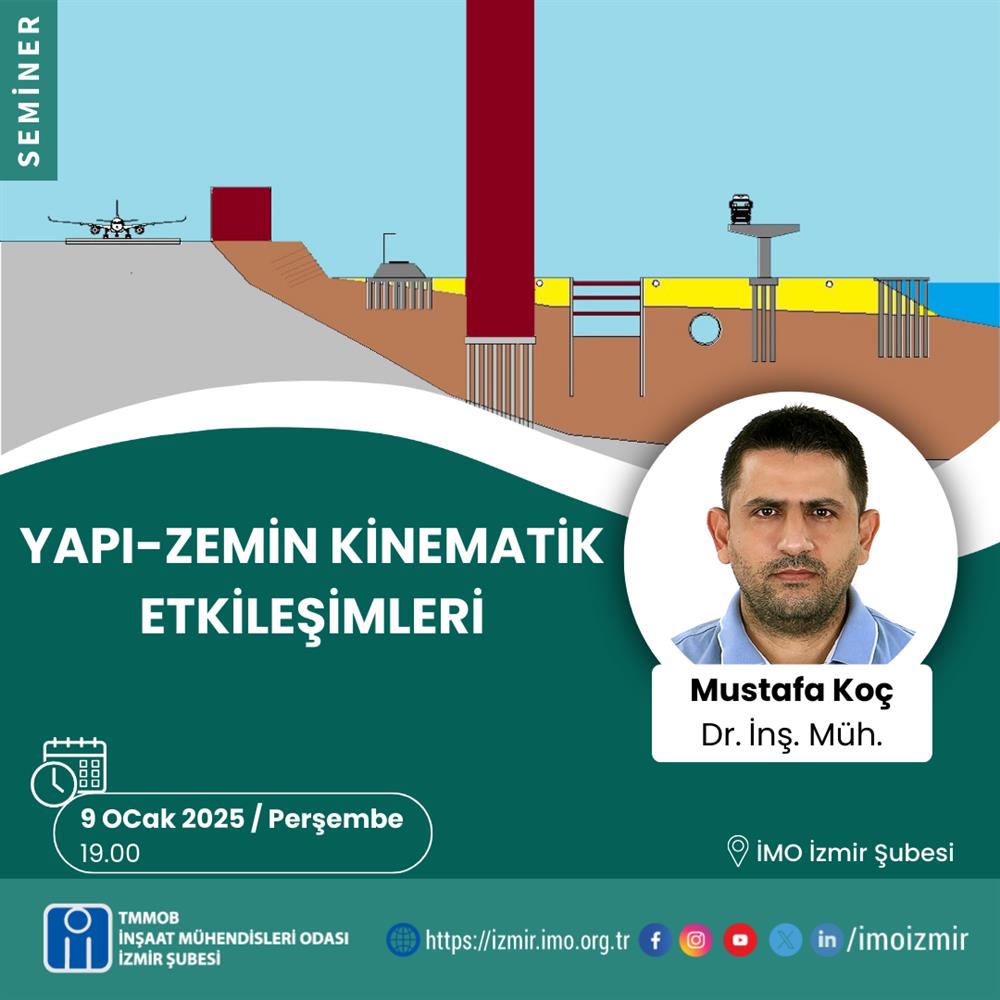 Seminer: Yapı-Zemin Kinematik Etkileşimleri afişi
