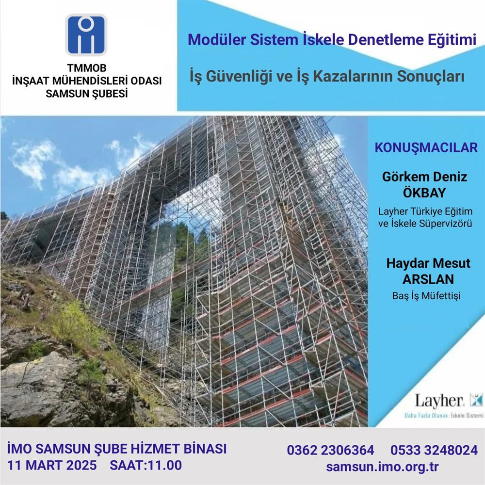Modüler Sistem İskele Denetimi Eğitimi/İş Güvenliği ve İş Kazalarının Sonuçları afişi