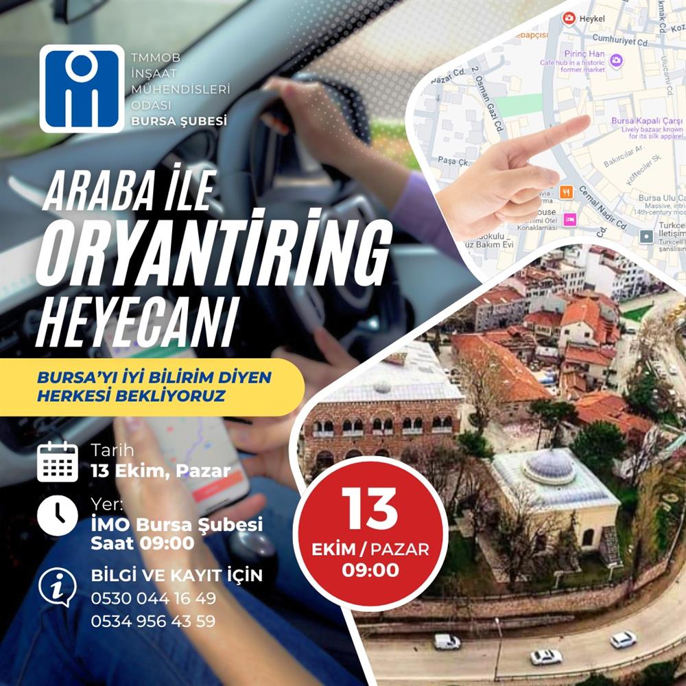 Araba ile Oryantiring Etkinliği afişi