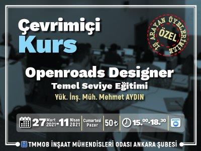 Openroads Desıgner Temel Seviye Çevrimiçi Eğitimi (İş Arayan Üyelerimize Özel) afişi