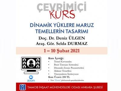 Çevrimiçi Dinamik Yüklere Maruz Temellerin Tasarımı Kursu (Ankara) afişi