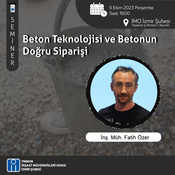 Seminer: Beton Teknolojisi ve Betonun Doğru Siparişi afişi