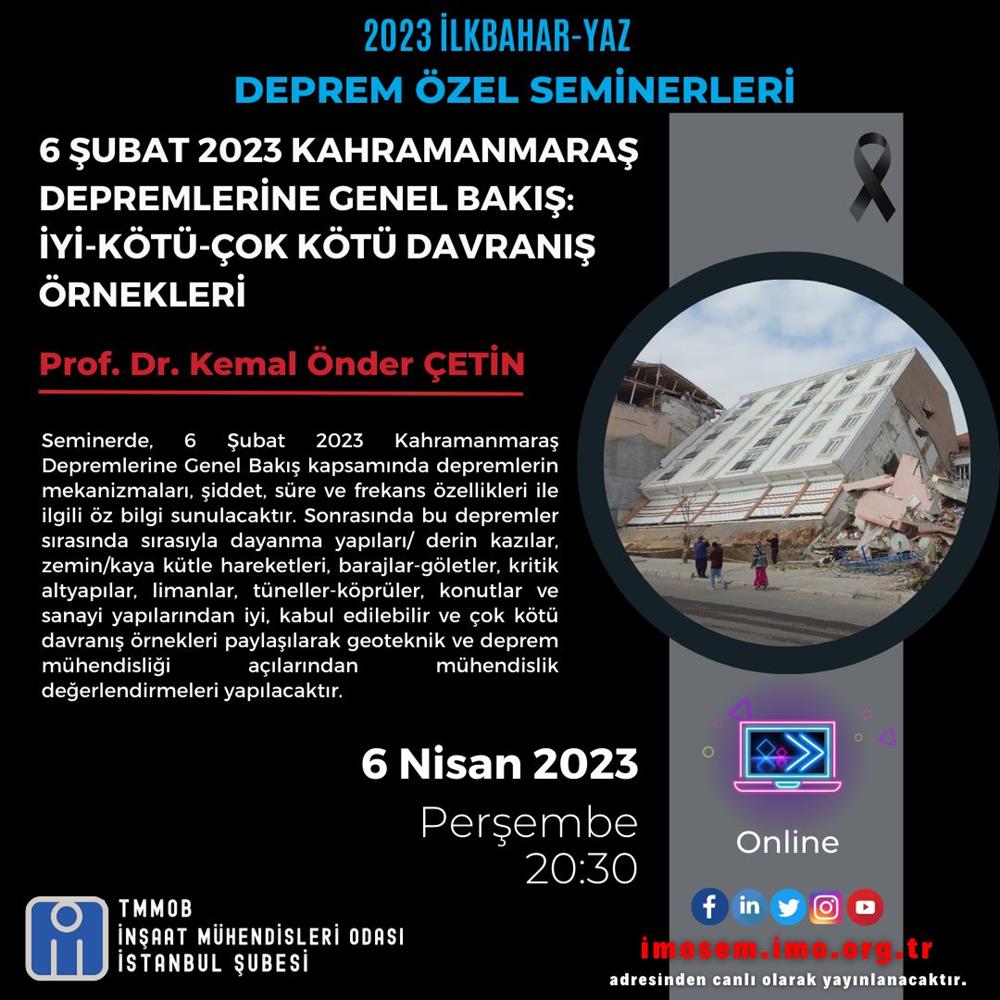 Deprem Özel Seminerleri Devam Ediyor! afişi
