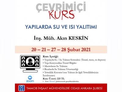 Yapılarda Su ve Isı Yalıtımı Çevrimiçi Kursu afişi
