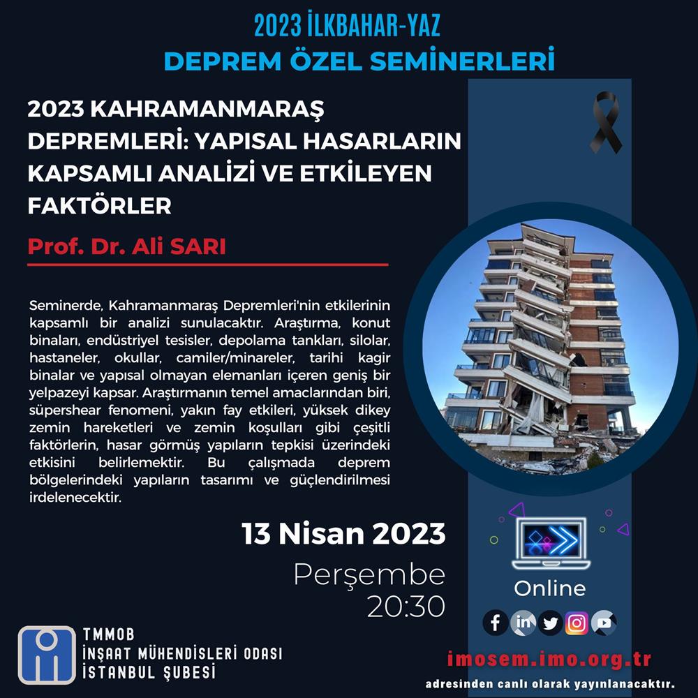 Deprem Özel Seminerleri Devam Ediyor ! afişi
