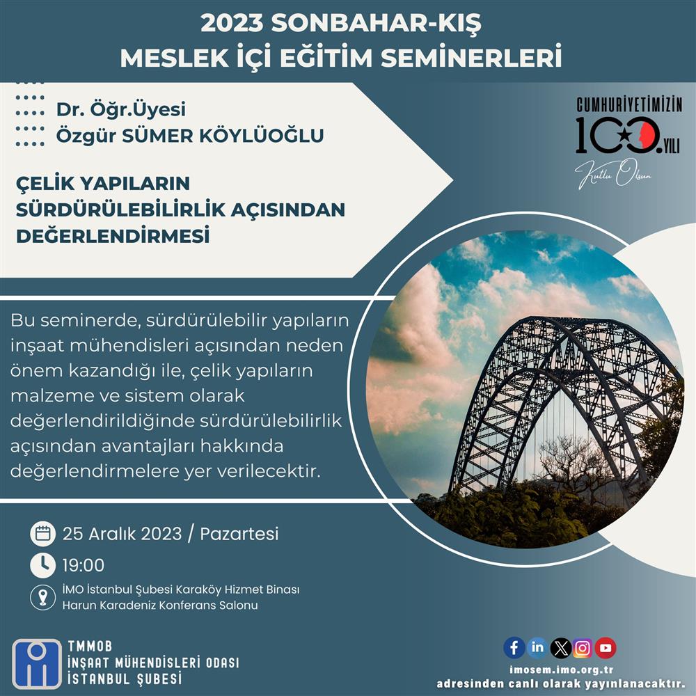 Çelik Yapıların Sürdürülebilirlik Açısından Değerlendirmesi afişi