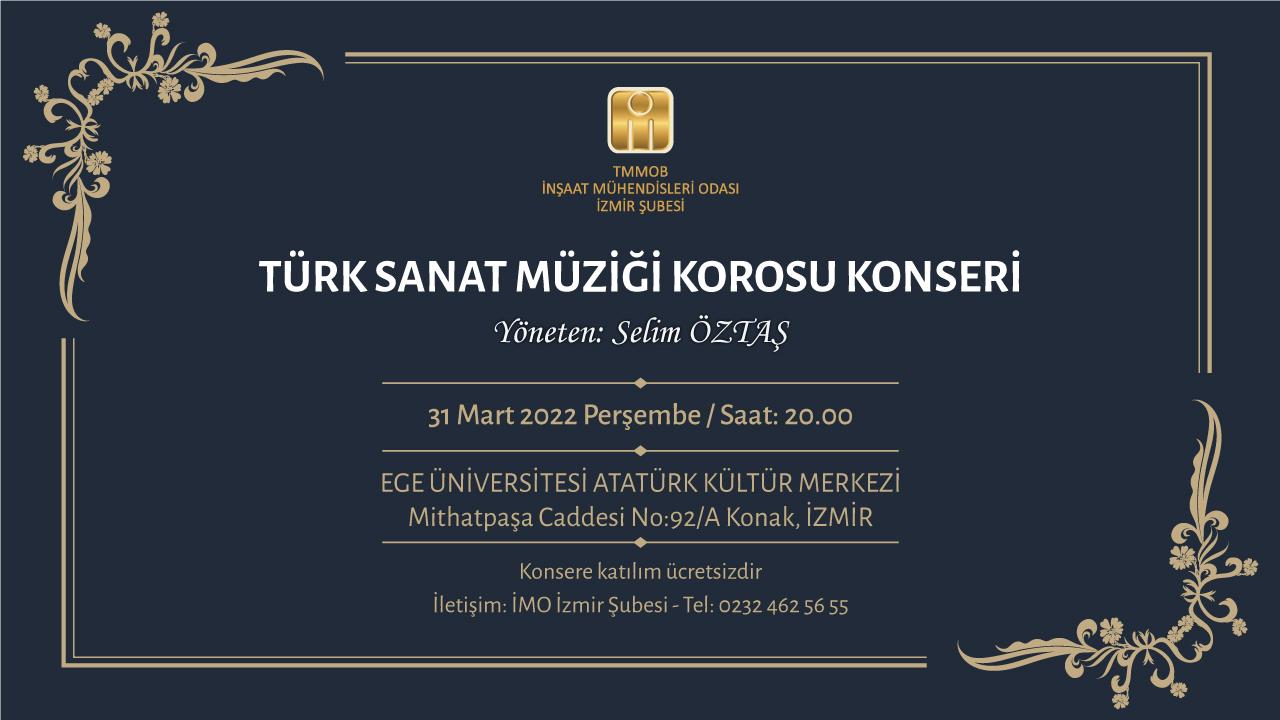 Türk Sanat Müziği Korosu Konseri afişi