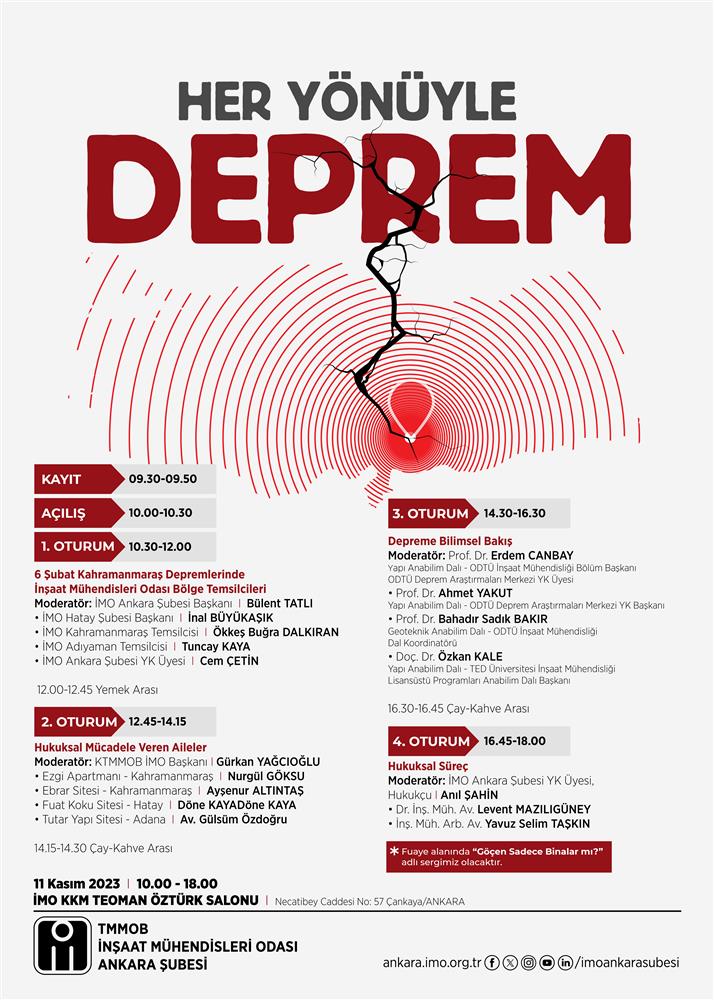 HER YÖNÜYLE DEPREM ÇALIŞTAYI
