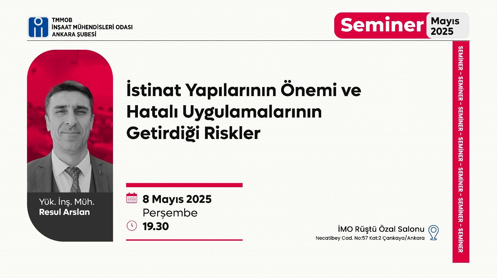 Seminer: İstinat Yapılarının Önemi ve Hatalı Uygulamalarının Getirdiği Riskler afişi