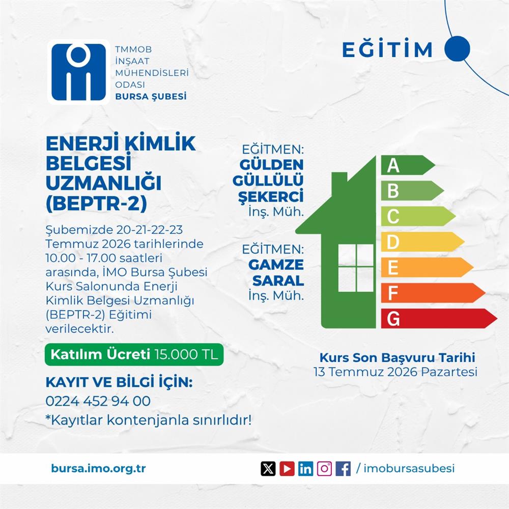 ENERJİ KİMLİK BELGESİ UZMANLIĞI EĞİTİMİ