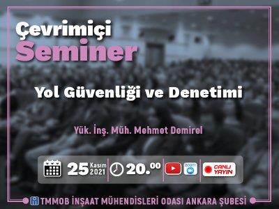 Çevrimiçi Seminer: Yol Güvenliği ve Denetimi afişi