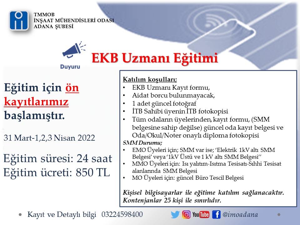 EKB Uzmanı Eğitimi afişi