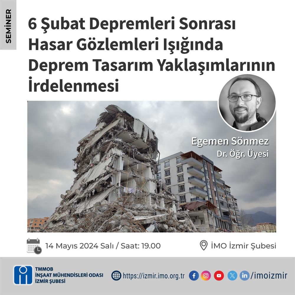 6 Şubat Depremleri Sonrası Hasar Gözlemleri ve Tasarım afişi