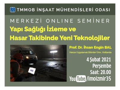 Çevrimiçi Seminer (Webinar): Yapı Sağlığı İzleme ve Hasar Takibinde Yeni Teknolojiler (Ankara) afişi