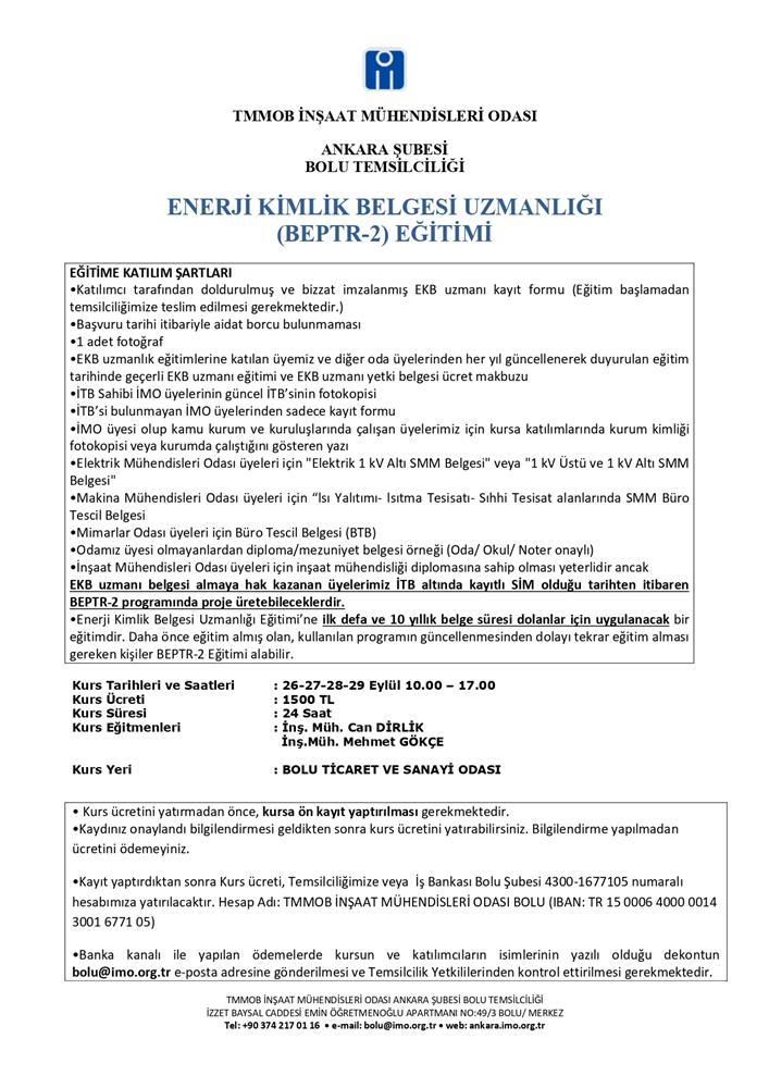 Bilgi Afişi - Enerji Kimlik Belgesi Uzmanlığı (BEPTR-2) Eğitimi_page-0001 (2)_Bolu