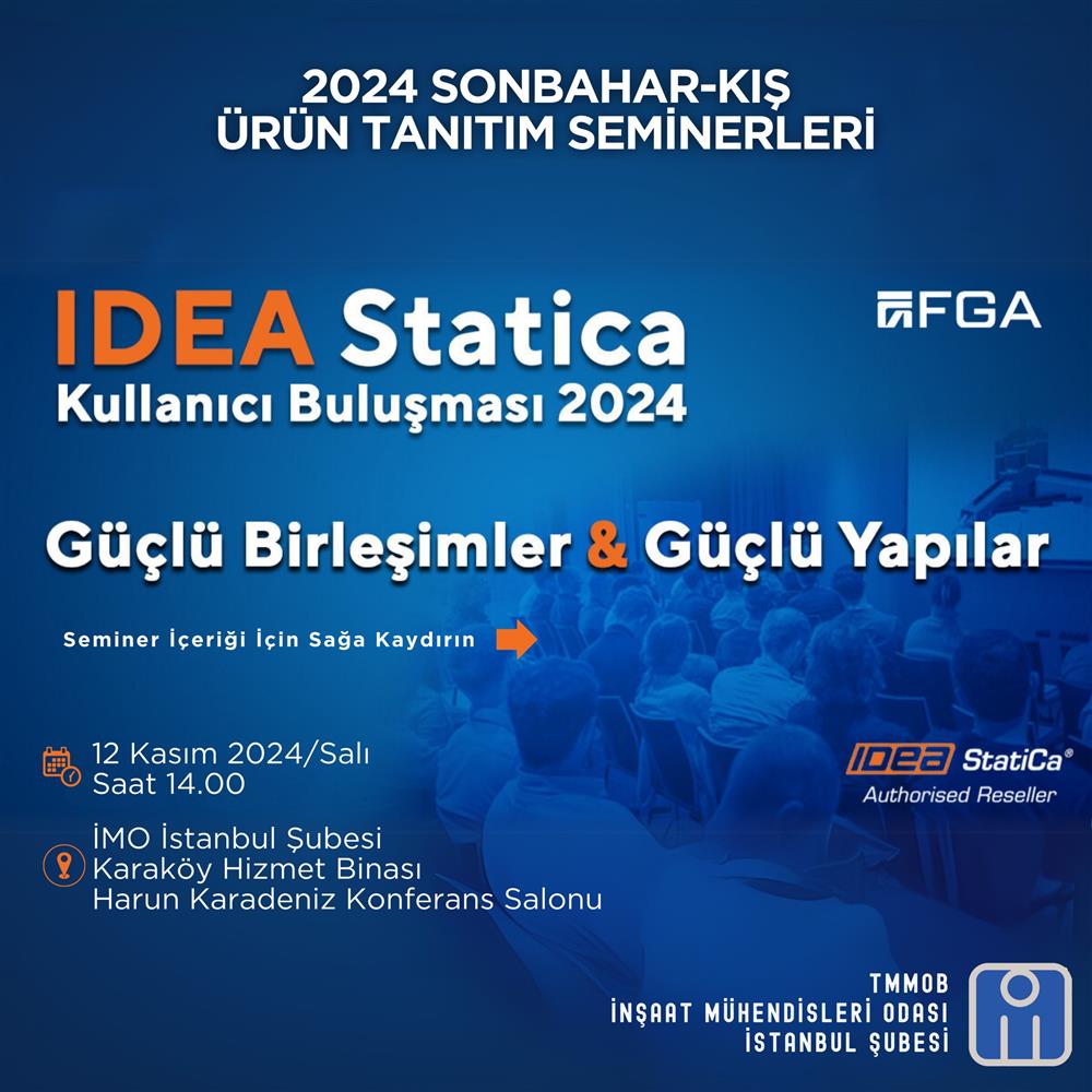 2024 ÜRÜN TANITIM SEMİNERİ – İDEA Statica Kullanıcı Buluşması 2024 afişi