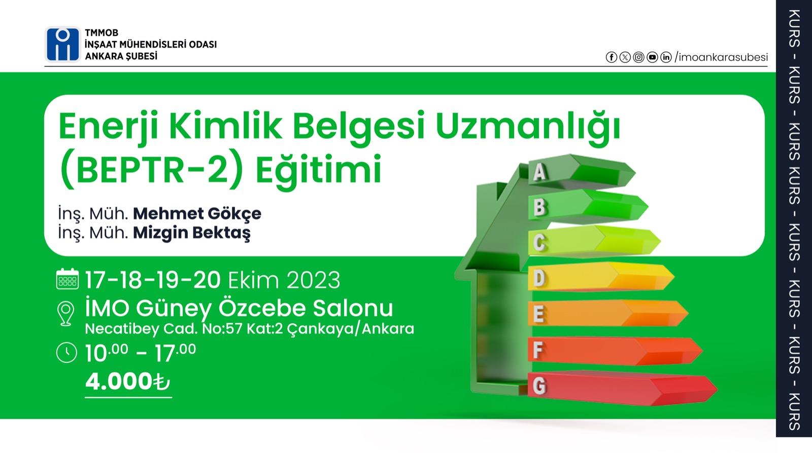 Enerji Kimlik Belgesi Uzmanlığı (Beptr-2) Eğitimi afişi