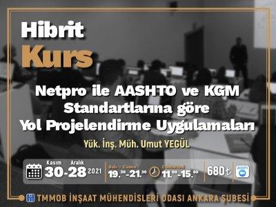 Hibrit Kurs: Netpro ile Aashto ve KGM Standartlarına Göre Yol Projelendirme Uygulamaları afişi