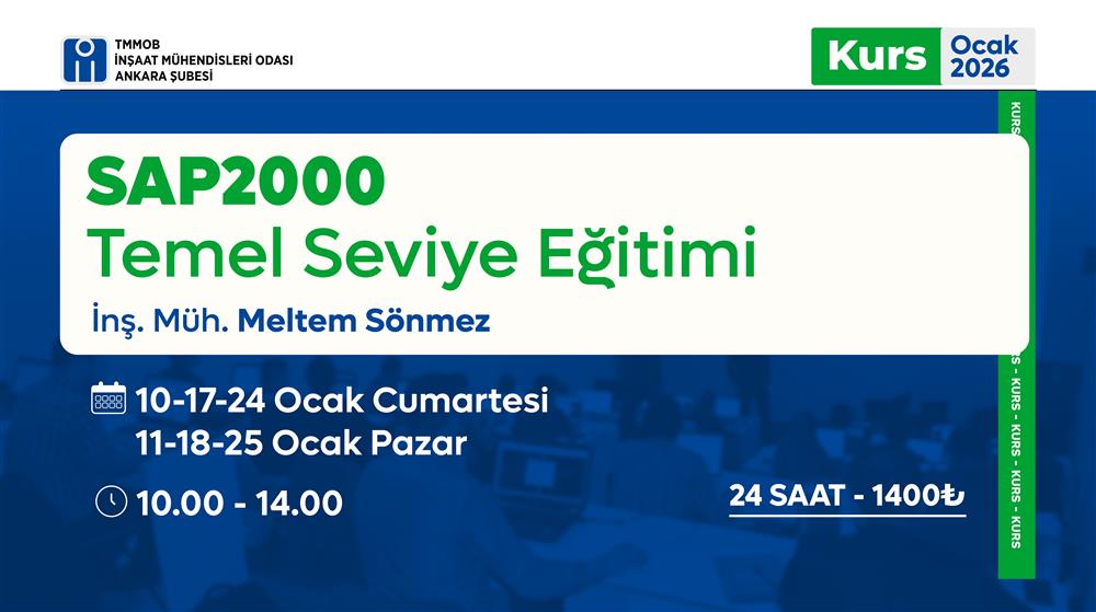 Kurs: SAP2000 Temel Seviye Eğitimi afişi