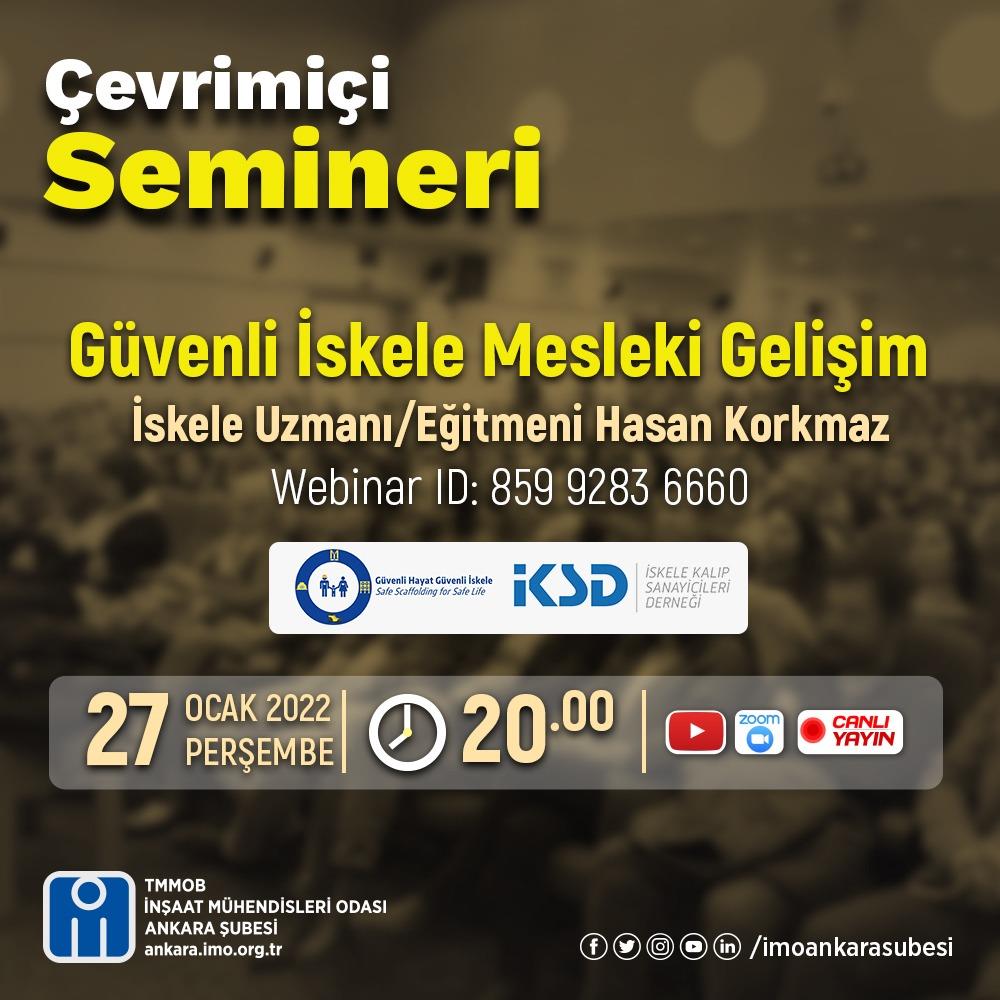 Çevrimiçi Seminer: Güvenli İskele Mesleki Gelişim afişi