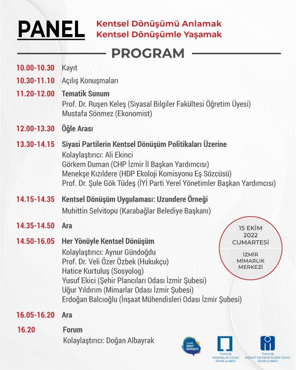 Panel: “Kentsel Dönüşümü Anlamak – Kentsel Dönüşümle Yaşamak”