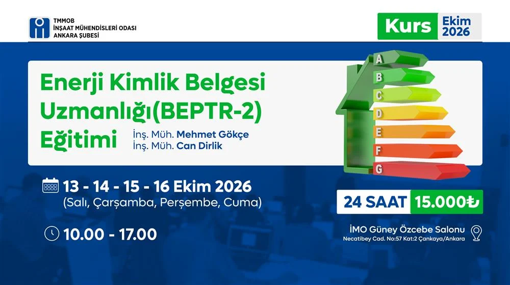 Enerji Kimlik Belgesi Uzmanlığı (BEPTR-2) Eğitimi
