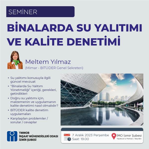 Seminer: Binaların Su Yalıtımı ve Kalite Denetimi afişi