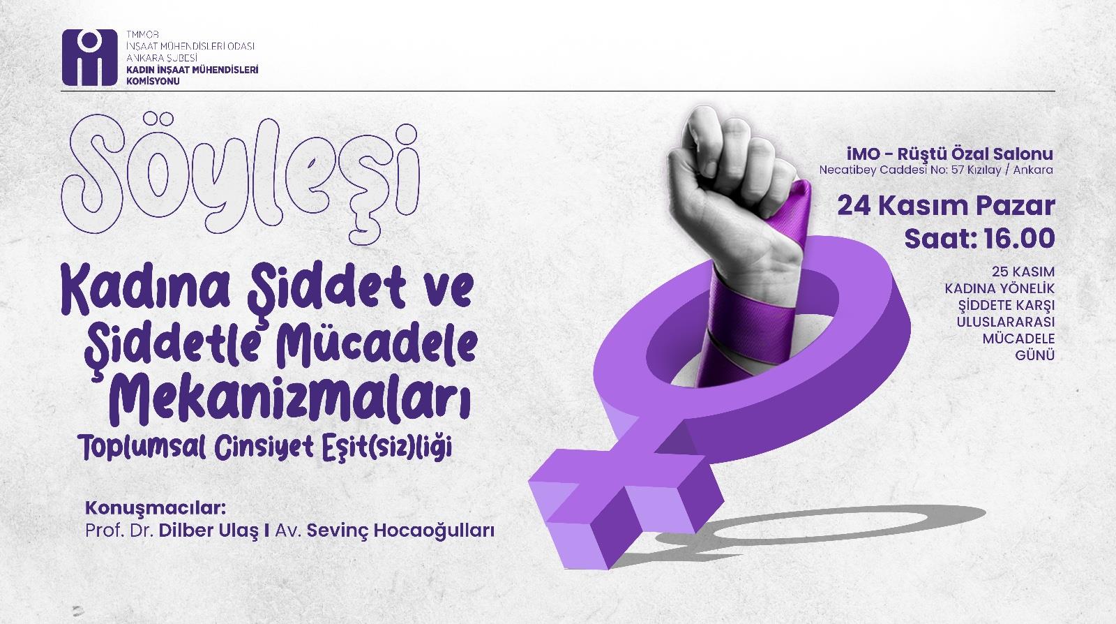 Kadına Şiddet ve Şiddetle Mücadele Mekanizmaları – Toplumsal Cinsiyet Eşit(siz)liği Söyleşisi afişi