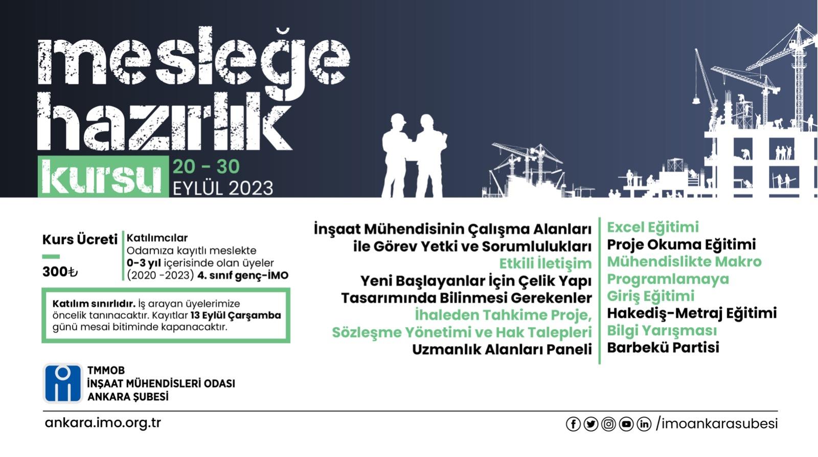 Duyuru: Mesleğe Hazırlık Kursu afişi