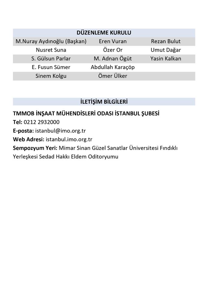 1.YÜKSEK YAPILAR SEMPOZYUMU- 4-5 Mayıs 2023